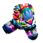 Colorful Tiger Portrait Print Boxing Gloves