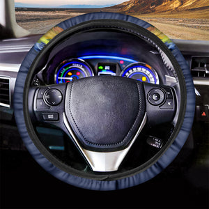 Colorful Tiger Portrait Print Car Steering Wheel Cover