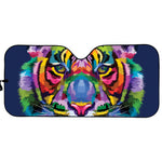 Colorful Tiger Portrait Print Car Sun Shade