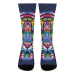 Colorful Tiger Portrait Print Crew Socks