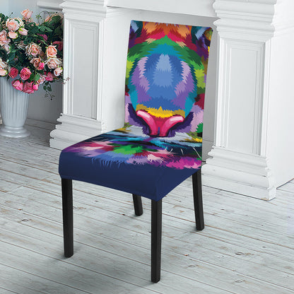 Colorful Tiger Portrait Print Dining Chair Slipcover