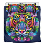 Colorful Tiger Portrait Print Duvet Cover Bedding Set