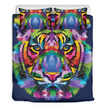 Colorful Tiger Portrait Print Duvet Cover Bedding Set