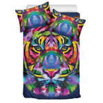 Colorful Tiger Portrait Print Duvet Cover Bedding Set