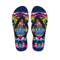 Colorful Tiger Portrait Print Flip Flops