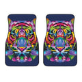 Colorful Tiger Portrait Print Front Car Floor Mats