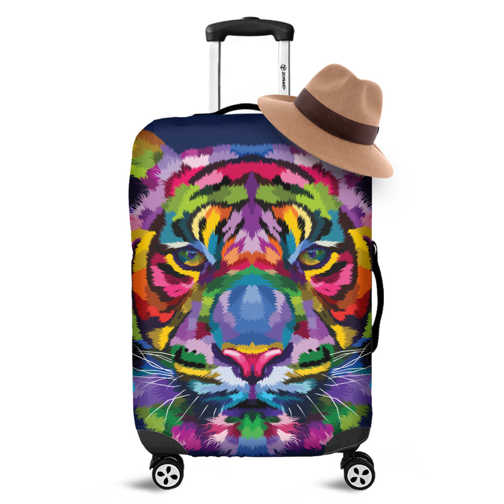 Colorful Tiger Portrait Print Luggage Cover