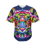 Colorful Tiger Portrait Print Men's Baseball Jersey