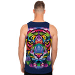 Colorful Tiger Portrait Print Men's Tank Top
