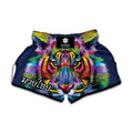 Colorful Tiger Portrait Print Muay Thai Boxing Shorts