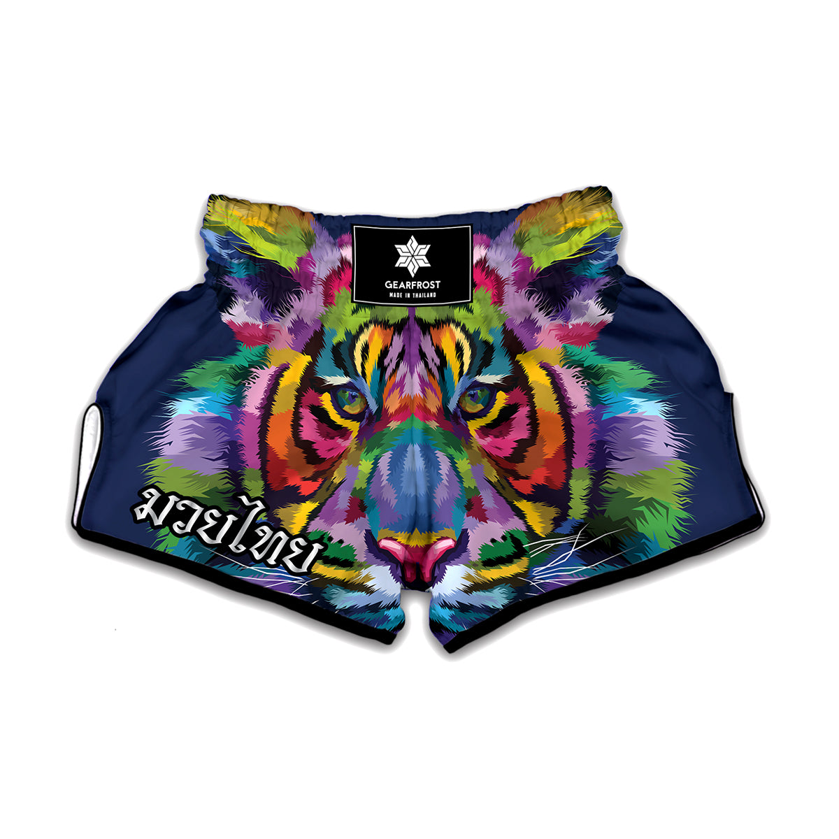 Colorful Tiger Portrait Print Muay Thai Boxing Shorts
