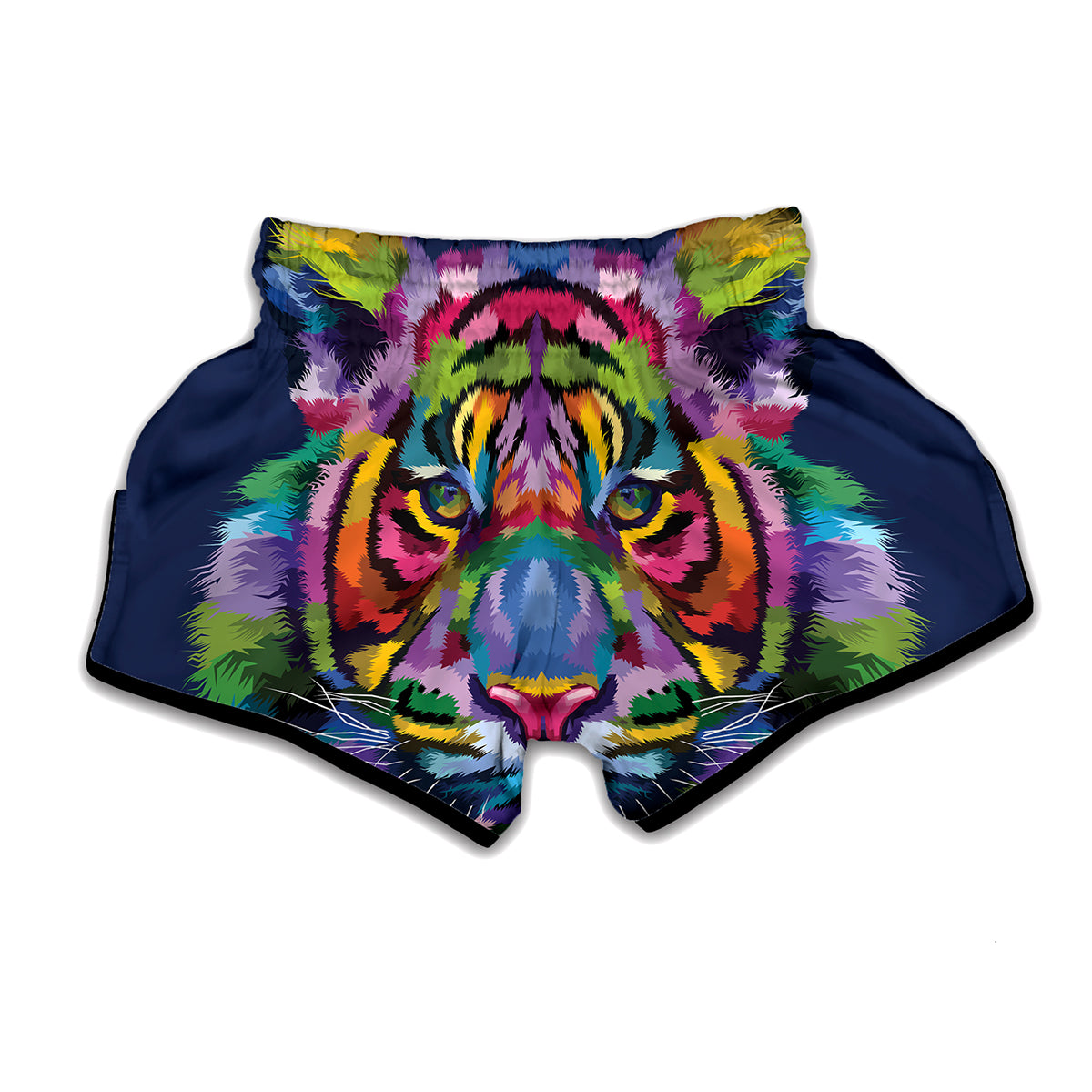 Colorful Tiger Portrait Print Muay Thai Boxing Shorts