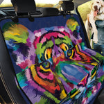 Colorful Tiger Portrait Print Pet Car Back Seat Cover