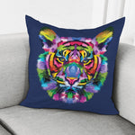 Colorful Tiger Portrait Print Pillow Cover