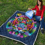 Colorful Tiger Portrait Print Quilt