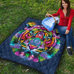 Colorful Tiger Portrait Print Quilt