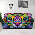 Colorful Tiger Portrait Print Sofa Cover
