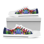 Colorful Tiger Portrait Print White Low Top Shoes