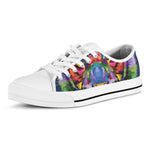 Colorful Tiger Portrait Print White Low Top Shoes