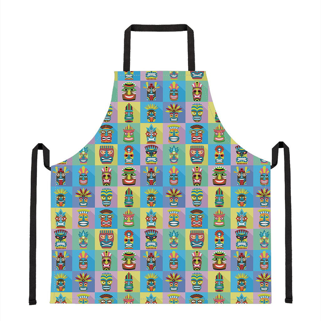 Colorful Tiki Pattern Print Apron