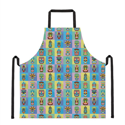 Colorful Tiki Pattern Print Apron