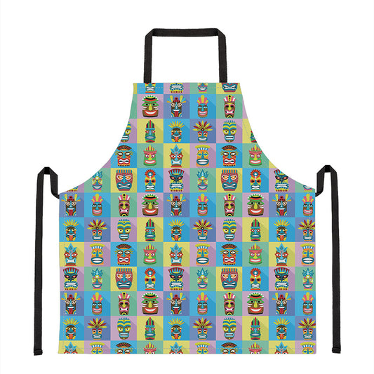 Colorful Tiki Pattern Print Apron
