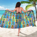 Colorful Tiki Pattern Print Beach Sarong Wrap