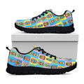 Colorful Tiki Pattern Print Black Running Shoes