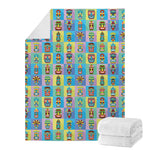 Colorful Tiki Pattern Print Blanket