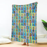 Colorful Tiki Pattern Print Blanket