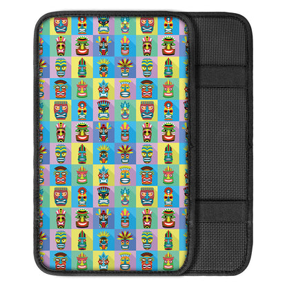 Colorful Tiki Pattern Print Car Center Console Cover