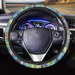 Colorful Tiki Pattern Print Car Steering Wheel Cover