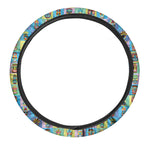 Colorful Tiki Pattern Print Car Steering Wheel Cover