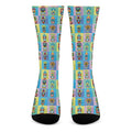 Colorful Tiki Pattern Print Crew Socks