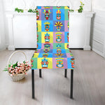Colorful Tiki Pattern Print Dining Chair Slipcover
