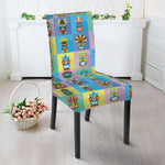 Colorful Tiki Pattern Print Dining Chair Slipcover