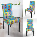 Colorful Tiki Pattern Print Dining Chair Slipcover