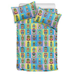 Colorful Tiki Pattern Print Duvet Cover Bedding Set