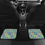 Colorful Tiki Pattern Print Front and Back Car Floor Mats