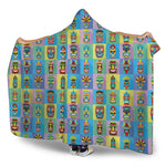 Colorful Tiki Pattern Print Hooded Blanket