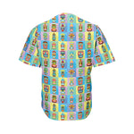 Colorful Tiki Pattern Print Men's Baseball Jersey
