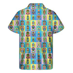 Colorful Tiki Pattern Print Men's Short Sleeve Shirt