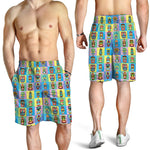 Colorful Tiki Pattern Print Men's Shorts