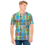 Colorful Tiki Pattern Print Men's T-Shirt