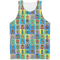 Colorful Tiki Pattern Print Men's Tank Top