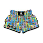 Colorful Tiki Pattern Print Muay Thai Boxing Shorts