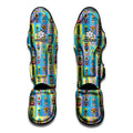 Colorful Tiki Pattern Print Muay Thai Shin Guards