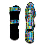 Colorful Tiki Pattern Print Muay Thai Shin Guard
