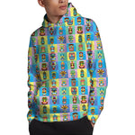 Colorful Tiki Pattern Print Pullover Hoodie