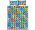 Colorful Tiki Pattern Print Quilt Bed Set